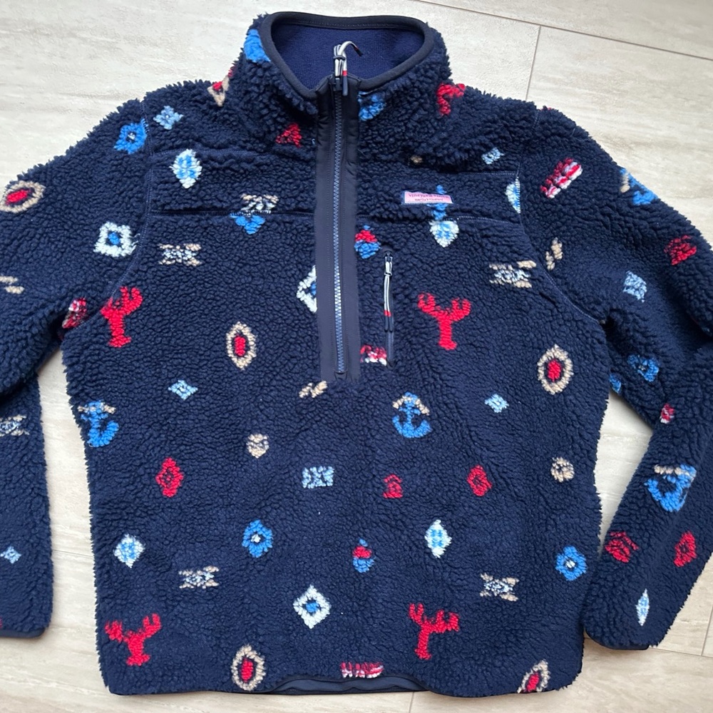 Vineyard Vines Nautical Icons Supershep Fleece Half Zip Pullover Women’s small